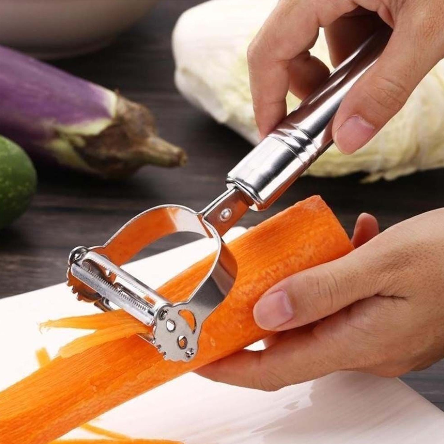 5505 Multi-Function 2 in 1 Potato Peeler and Julienne Cutter, Stainless Steel Potato Peeler, grated Carrot, grated, Suitable for Peeling and shredding Fruit and Vegetables Kitchen Accessories (1 Pc) 5505 Multi-Function 2 in 1 Potato Peeler and Julienne Cutter, Stainless Steel Potato Peeler, grated Carrot, grated, Suitable for Peeling and shredding Fruit and Vegetables Kitchen Accessories (1 Pc)